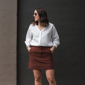 Brown Everlane cotton miniskirt, 6